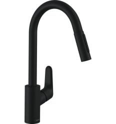 Jednouchwytowa bateria kuchenna 240, wyciągana wylewka, 2jet Czarny Matowy Focus M41 Hansgrohe (31815670)