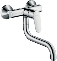 Jednouchwytowa bateria kuchenna, ścienna z dolną wylewką, 1jet Chrom Focus M41 Hansgrohe (31825000)