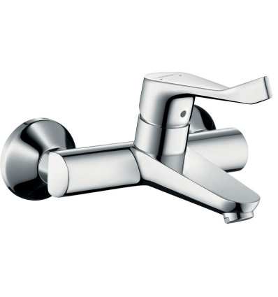 Jednouchwytowa bateria umywalkowa Care z długim uchwytem 12,1 cm, natynkowa Chrom Focus Hansgrohe (31913000)