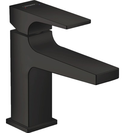 Bateria umywalkowa 100 do małych umywalek z kpl. odpływ. Push-Open Czarny Matowy Metropol Hansgrohe (32500670)
