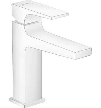 Bateria umywalkowa 110 z kompletem odpływowym Push-Open Biały Matowy Metropol Hansgrohe (32507700)