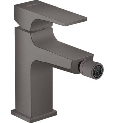 Bateria bidetowa z kompletem odpływowym Push-Open Czarny Chrom Szczotkowany Metropol Hansgrohe (32520340)