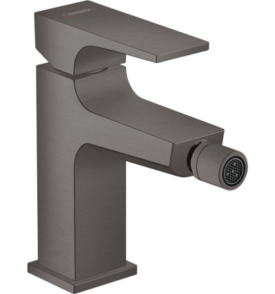 Bateria bidetowa z kompletem odpływowym Push-Open Czarny Chrom Szczotkowany Metropol Hansgrohe (32520340)