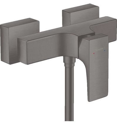 Bateria prysznicowa natynkowa Czarny Chrom Szczotkowany Metropol Hansgrohe (32560340)
