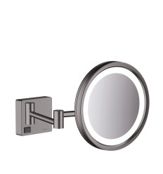 Lusterko kosmetyczne z oświetleniem LED AddStoris czarny chrom szczotkowany Hansgrohe (41790340)