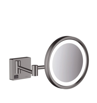 Lusterko kosmetyczne z oświetleniem LED AddStoris czarny chrom szczotkowany Hansgrohe (41790340)