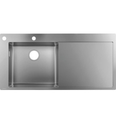 8-F450 Zlewozmywak nablatowy 450 z ociekaczem po prawej stronie Stal Szlachetna S71 Hansgrohe (43332800)