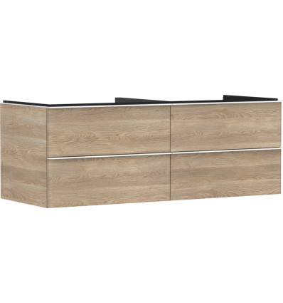 Szafka pod umywalkę nablatową z 4 szufladami 1360/550, Naturalny Dąb Xelu Q Hansgrohe (54088700)