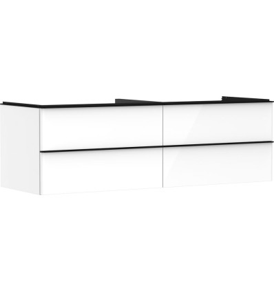 Szafka pod umywalkę nablatową z 4 szufladami 1560/550, Biały Wysoki Połysk Xelu Q Hansgrohe (54090670)
