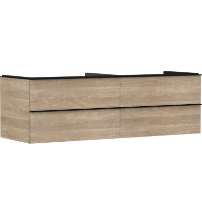Szafka pod umywalkę nablatową z 4 szufladami 1560/550, Naturalny Dąb Xelu Q Hansgrohe (54092670)