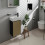 Szafka pod małą umywalkę wiszącą z drzwiami prawymi 340/245, Szary Łupek Matowy Xevolos E Hansgrohe (54171390)
