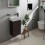 Szafka pod małą umywalkę wiszącą z drzwiami prawymi 340/245, Szary Łupek Matowy Xevolos E Hansgrohe (54171730)