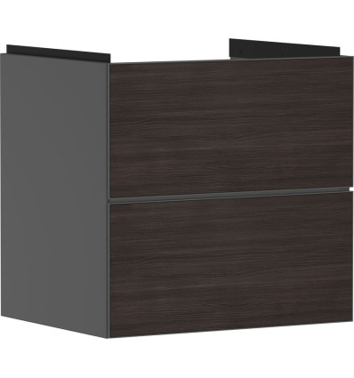 Szafka pod umywalkę wiszącą z 2 szufladami 580/475, Szary Łupek Matowy Xevolos E Hansgrohe (54177730)