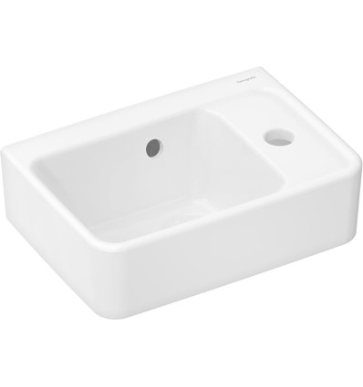 Mała umywalka wisząca z półka po prawej stronie 360/250 z otworem na baterię, z przelewem Biały Xanuia Q Hansgrohe (60129450)