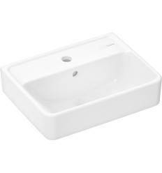 Mała umywalka wisząca 450/340 z otworem na baterię z przelewem Biały Xanuia Q Hansgrohe (60130450)