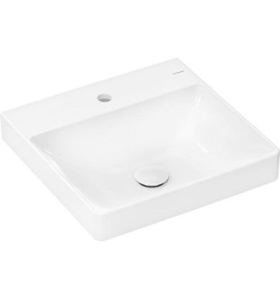 Mała umywalka wisząca 500/480 z otworem na baterię bez przelewu SmartClean Biały Xelu Q Hansgrohe (61012450)