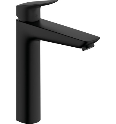 Jednouchwytowa bateria umywalkowa 190 z kompletem odpływowym z cięgłem Czarny Matowy Logis Hansgrohe (71090670)