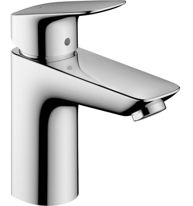 Jednouchwytowa bateria umywalkowa 100 z kompletem odpływowym Push-Open Chrom Logis Hansgrohe (71107000)