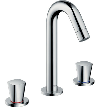 3-otworowa bateria umywalkowa 150 z kompletem odpływowym z cięgłem Chrom Logis Hansgrohe (71133000)