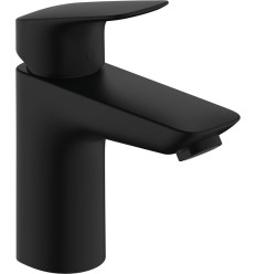 Bateria umywalkowa 100 z metalowym korkiem z cięgłem Czarny Matowy Logis Hansgrohe (71171670)