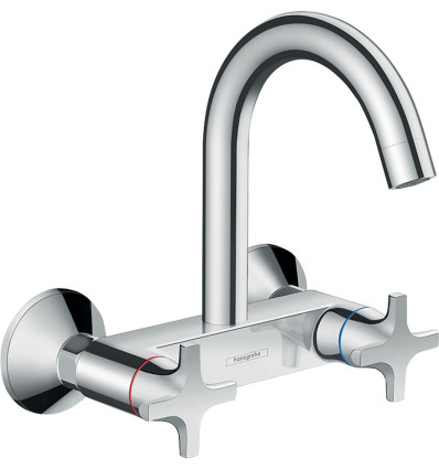Bateria kuchenna ścienna z górną wylewką Chrom Logis M32 Hansgrohe (71286000)