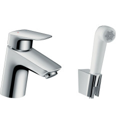 Bateria umywalkowa z główką Bidette i wężem Chrom Logis Hansgrohe (71290000)