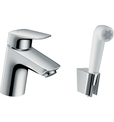 Bateria umywalkowa z główką Bidette i wężem Chrom Logis Hansgrohe (71290000)