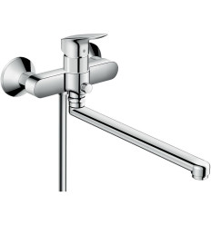 Bateria wannowa z długą wylewką, natynkowa Chrom Logis Hansgrohe (71402000)