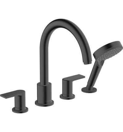 4-otworowa bateria na brzeg wanny Czarny Matowy Vernis Shape Hansgrohe (71459670)