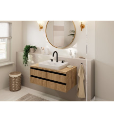 3-otworowa bateria umywalkowa z kompletem odpływowym z cięgłem Czarny Matowy Vernis Blend Hansgrohe (71553670)
