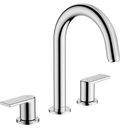 3-otworowa bateria umywalkowa z kompletem odpływowym z cięgłem Chrom Vernis Shape Hansgrohe (71563000)