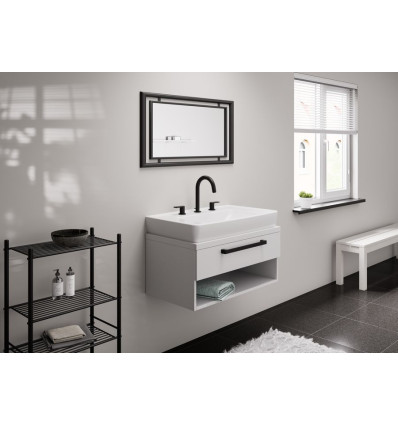 3-otworowa bateria umywalkowa z kompletem odpływowym z cięgłem Czarny Matowy Vernis Shape Hansgrohe (71563670)