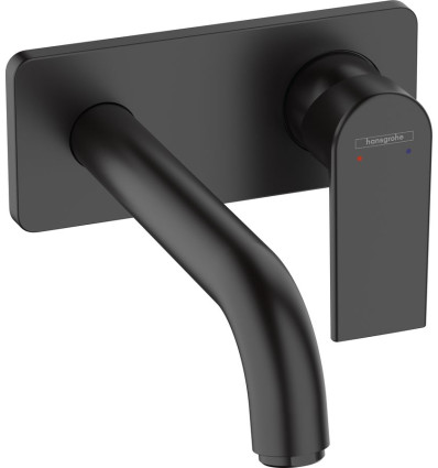 Jednouchwytowa bateria umywalkowa z wylewką 20,7 cm, ścienna, podtynkowa Czarny Matowy Vernis Shape Hansgrohe (71578670)