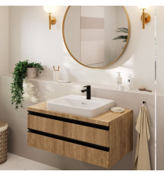Jednouchwytowa bateria umywalkowa 100 CoolStart z kompletem odpływowym Push-Open Czarny Matowy Vernis Blend Hansgrohe (71589670)