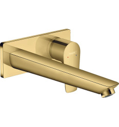 Bateria umywalkowa z wylewką ścienna podtynkowa Złoty połysk Talis E Hansgrohe (71734990)