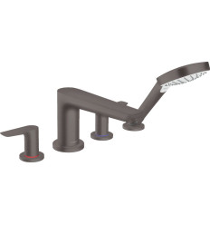 Bateria nawannowa 4-otworowa Czarny Chrom Szczotkowany Talis E Hansgrohe (71748340)