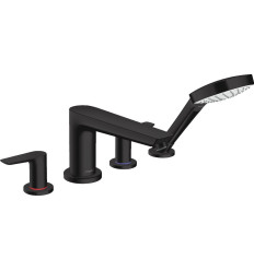 Bateria nawannowa 4-otworowa Czarny Mat Talis E Hansgrohe (71748670)