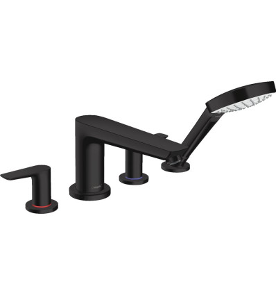 Bateria nawannowa 4-otworowa Czarny Mat Talis E Hansgrohe (71748670)