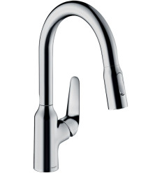 Jednouchwytowa bateria kuchenna 180, wyciągana wylewka, 2jet Chrom Focus M42 Hansgrohe (71801000)