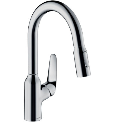 Jednouchwytowa bateria kuchenna 180, wyciągana wylewka, 2jet Chrom Focus M42 Hansgrohe (71801000)