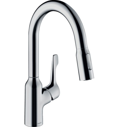 Jednouchwytowa bateria kuchenna 180, EcoSmart, wyciągana wylewka, 2jet Chrom Focus M43 Hansgrohe (71811000)