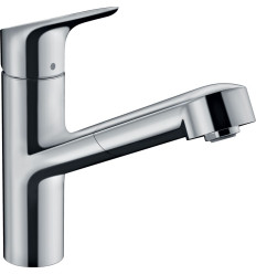 Bateria kuchenna 150 EcoSmart z wyciąganą wylewką 1jet Focus chrom Hansgrohe (71842000)
