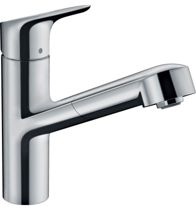 Bateria kuchenna 150 EcoSmart z wyciąganą wylewką 1jet Focus chrom Hansgrohe (71842000)