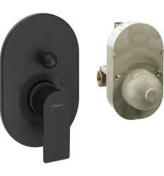 Zestaw baterii wannowej, podtynkowej Czarny Matowy Rebris E Hansgrohe (72458670)