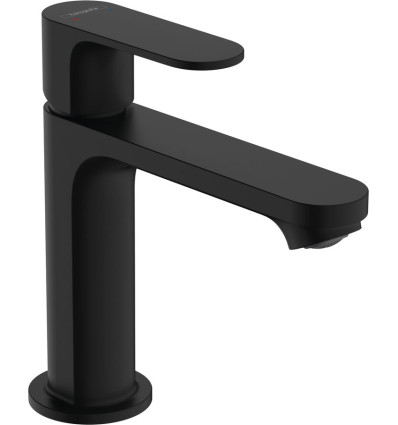 Bateria umywalkowa 110 z korkiem z cięgłem Czarny Matowy Rebris S Hansgrohe (72517670)
