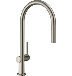 Bateria kuchenna 210 z wyciąganą wylewką 1jet Talis M54 stal szlachetna Hansgrohe (72802800)