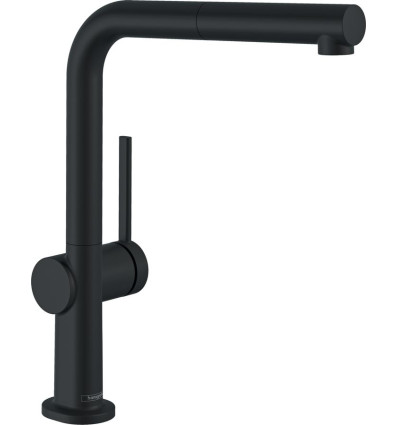 Bateria kuchenna z wyciąganą wylewką Czarny Mat Talis M54 Hansgrohe (72809670)