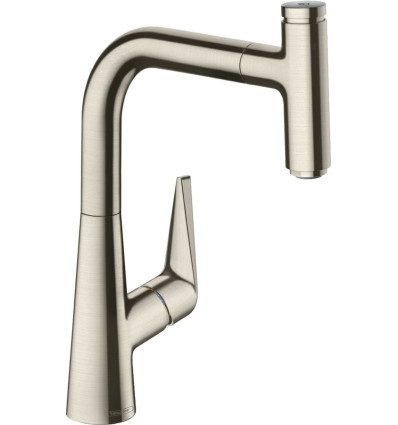 Bateria kuchenna 220 Select z wyciąganą wylewką 1jet Talis S stal szlachetna Hansgrohe (72822800)