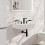 Bateria umywalkowa 3-otworowa z korkiem Push-Open Czarny Mat Tecturis E Hansgrohe (73030670)