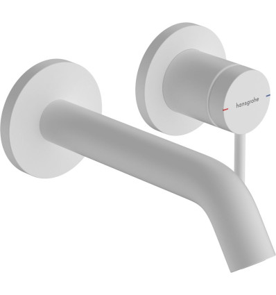 Bateria umywalkowa z wylewką 16,5 cm, ścienna, podtynkowa Biały Matowy Tecturis S Hansgrohe (73350700)